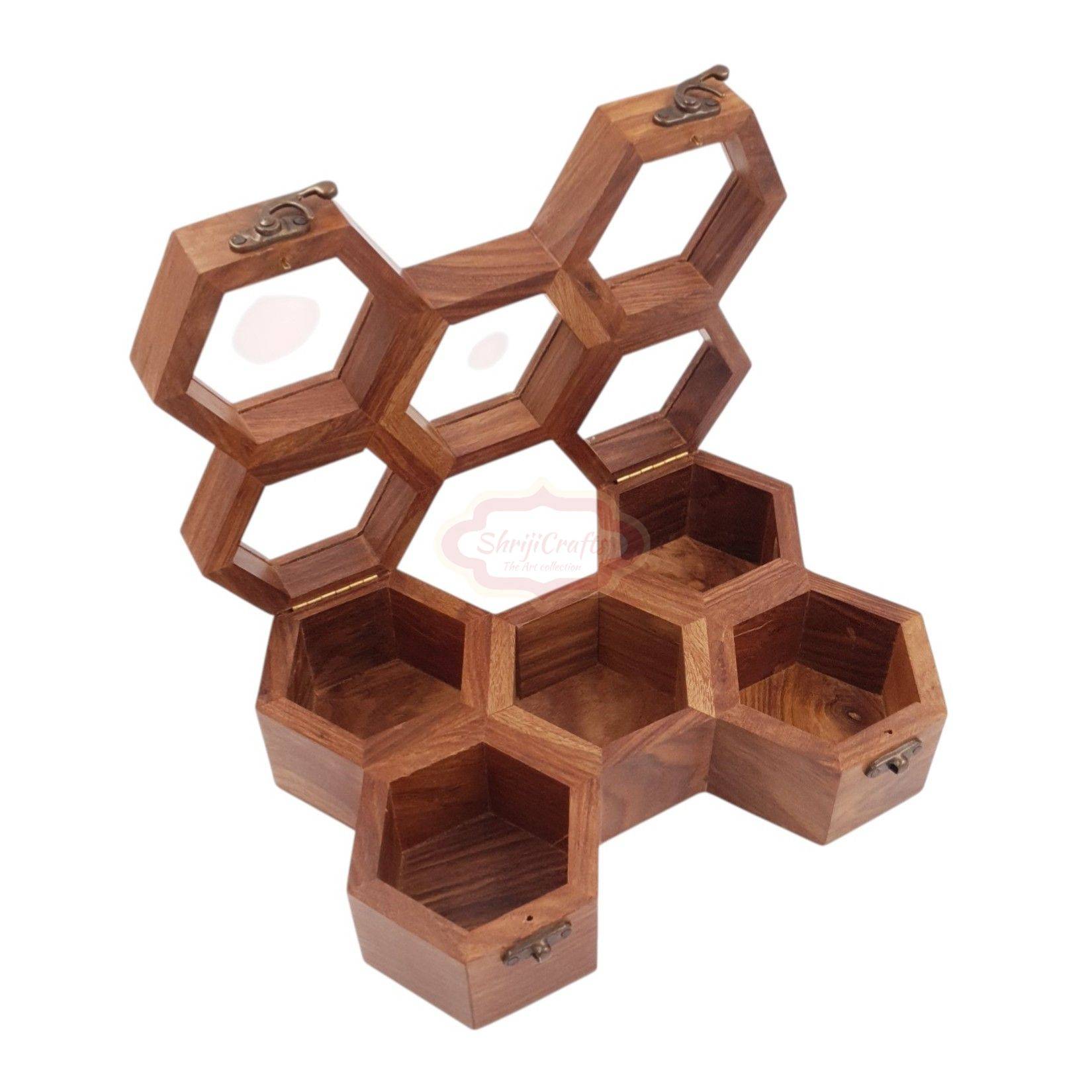 Handcrafted wooden watch box with 5 dedicated compartments - View 5