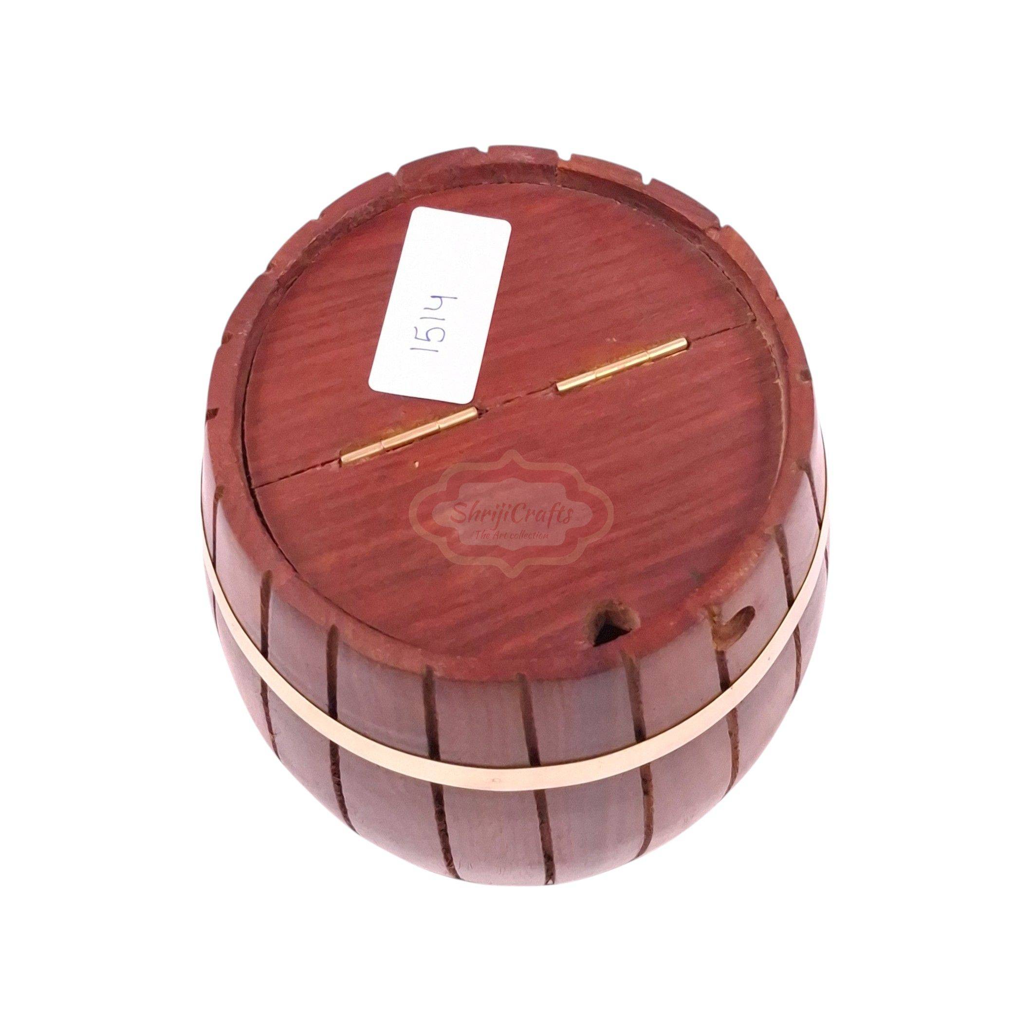 Handcrafted Wooden Barrel Money Bank - View 4