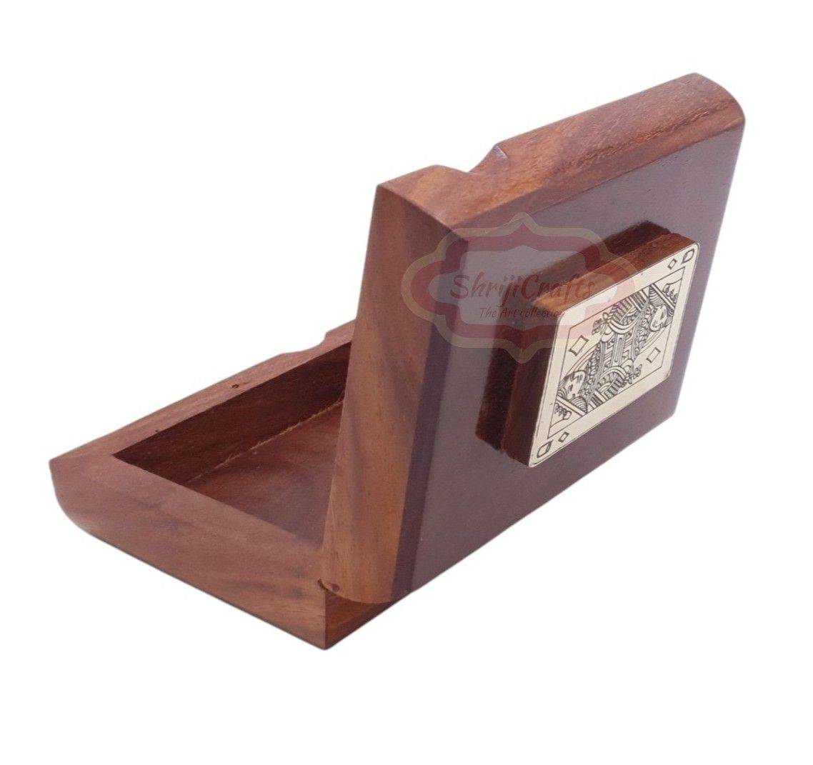 Handcrafted wooden playing card storage box for one standard deck of cards - View 6