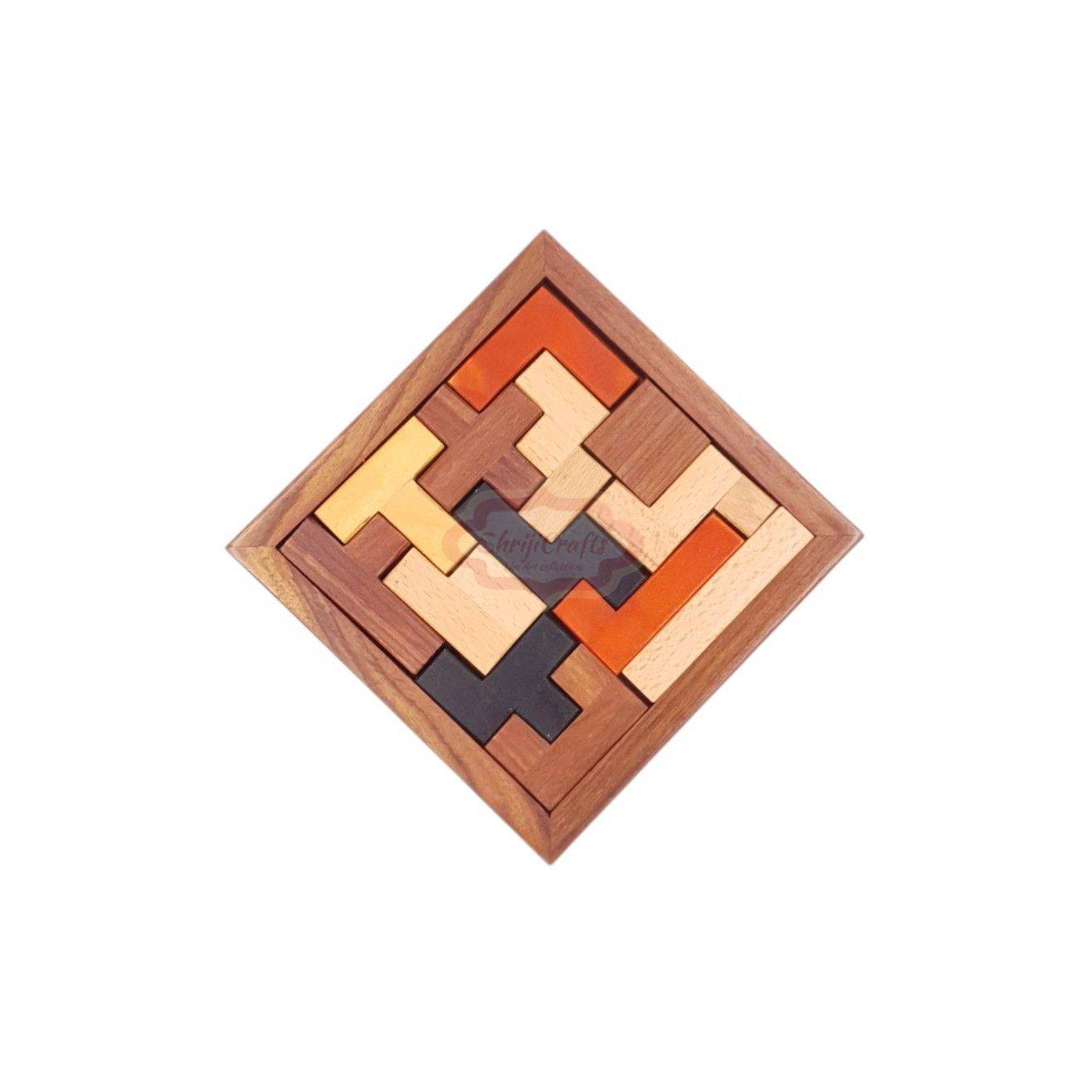 Handcrafted wooden block jigsaw puzzle for fun and brain development — handcrafted wooden product by Shrijicrafts