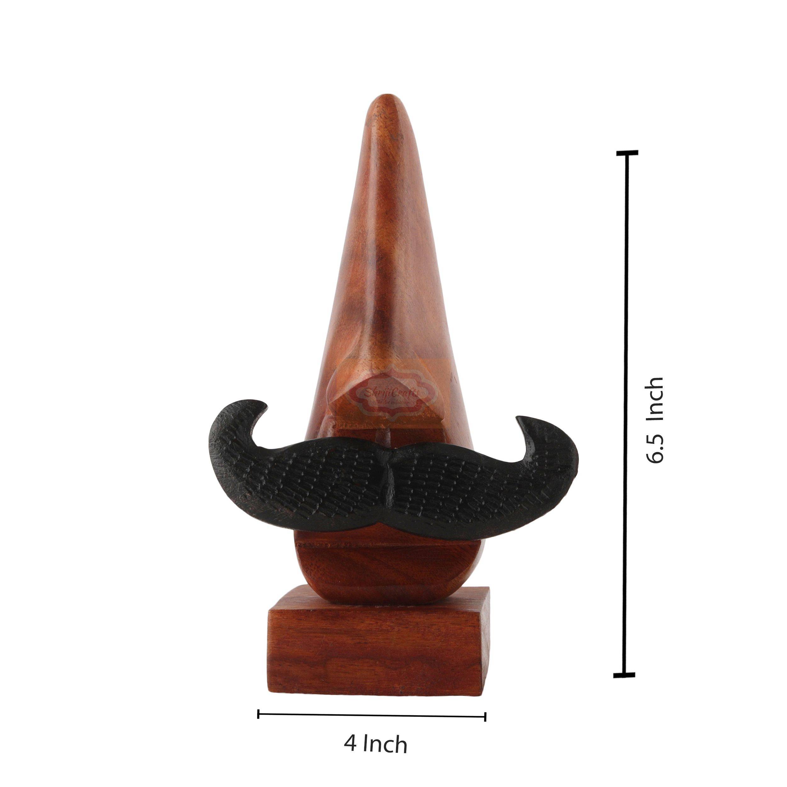 Handmade Wooden Spectacle Holder a fun mustache-inspired design - View 3