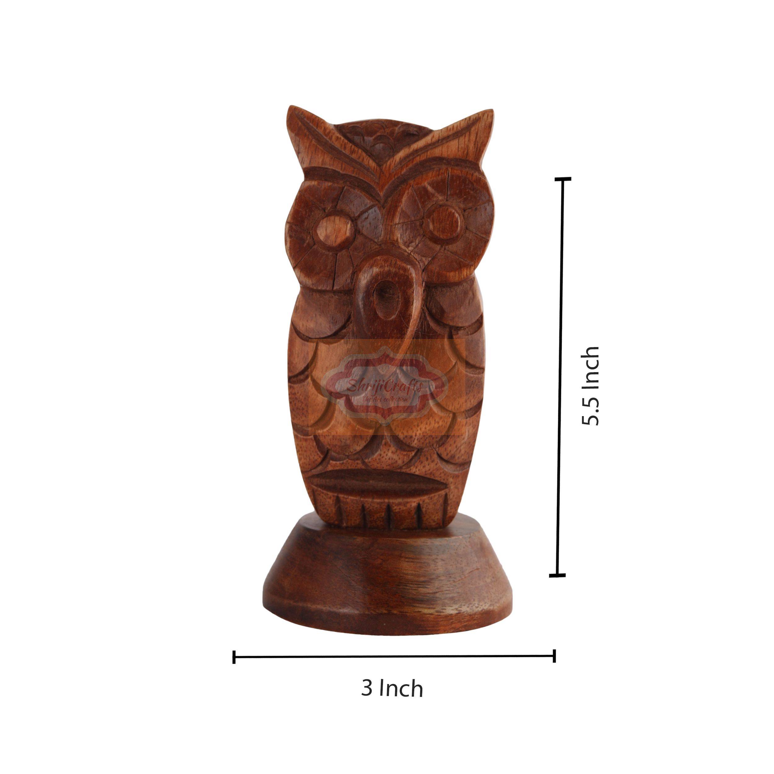 Handcrafted wooden spectacle holder featuring a charming owl-inspired design - View 8
