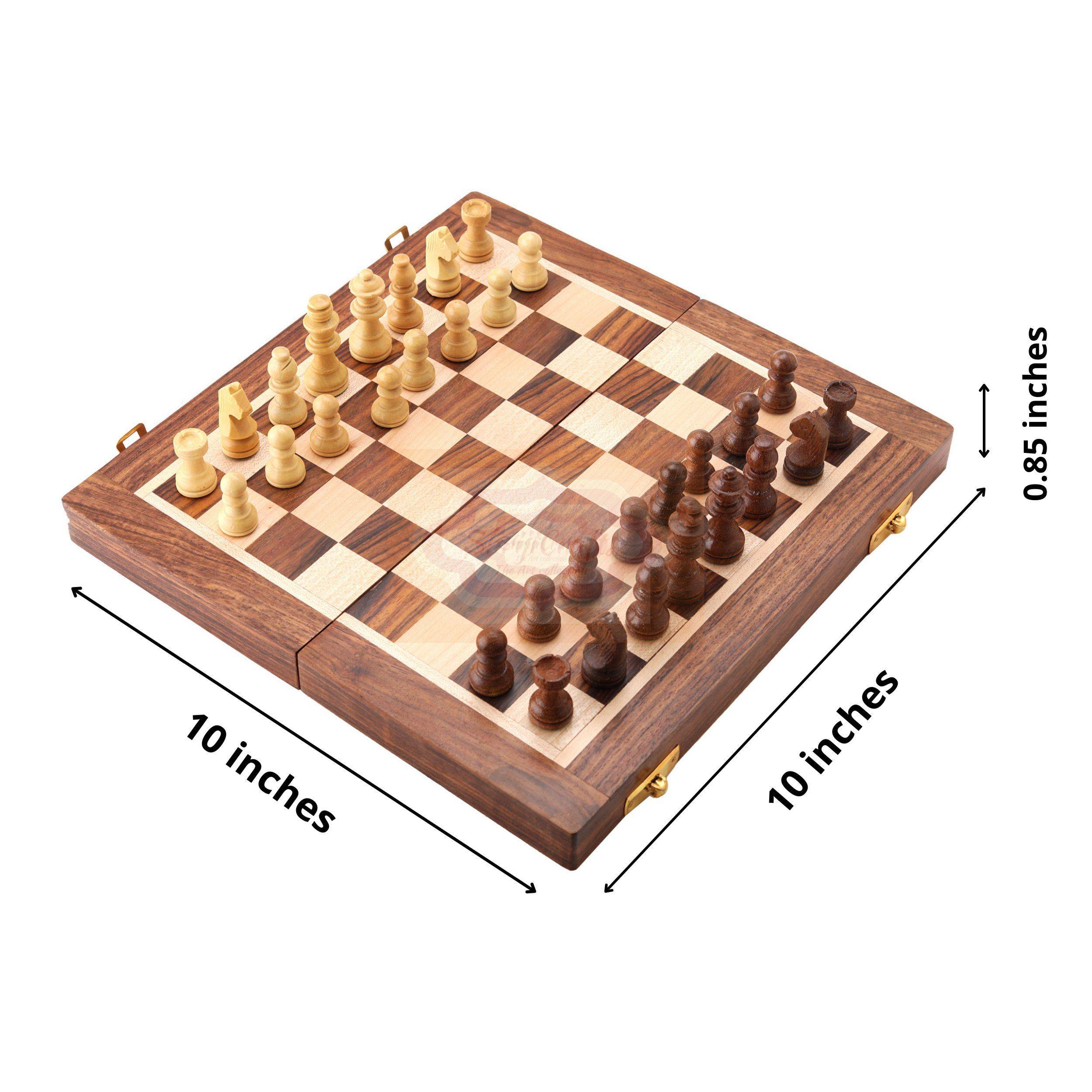 Handcrafted 2-in-1 wooden Backgammon and Chess set with a foldable storage design — handcrafted wooden product by Shrijicrafts