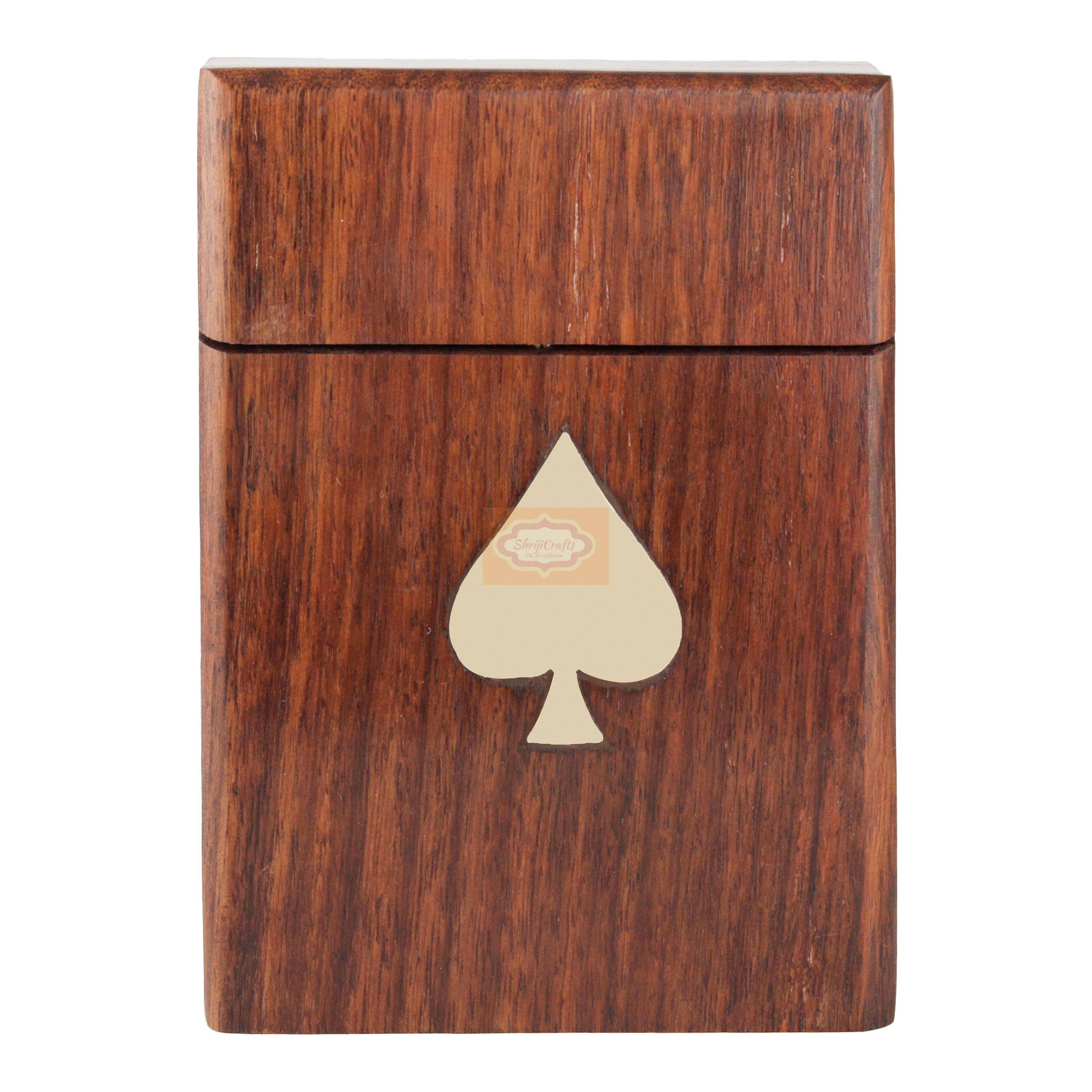 Handcrafted wooden card holder designed to store 1 standard deck of playing cards - View 3