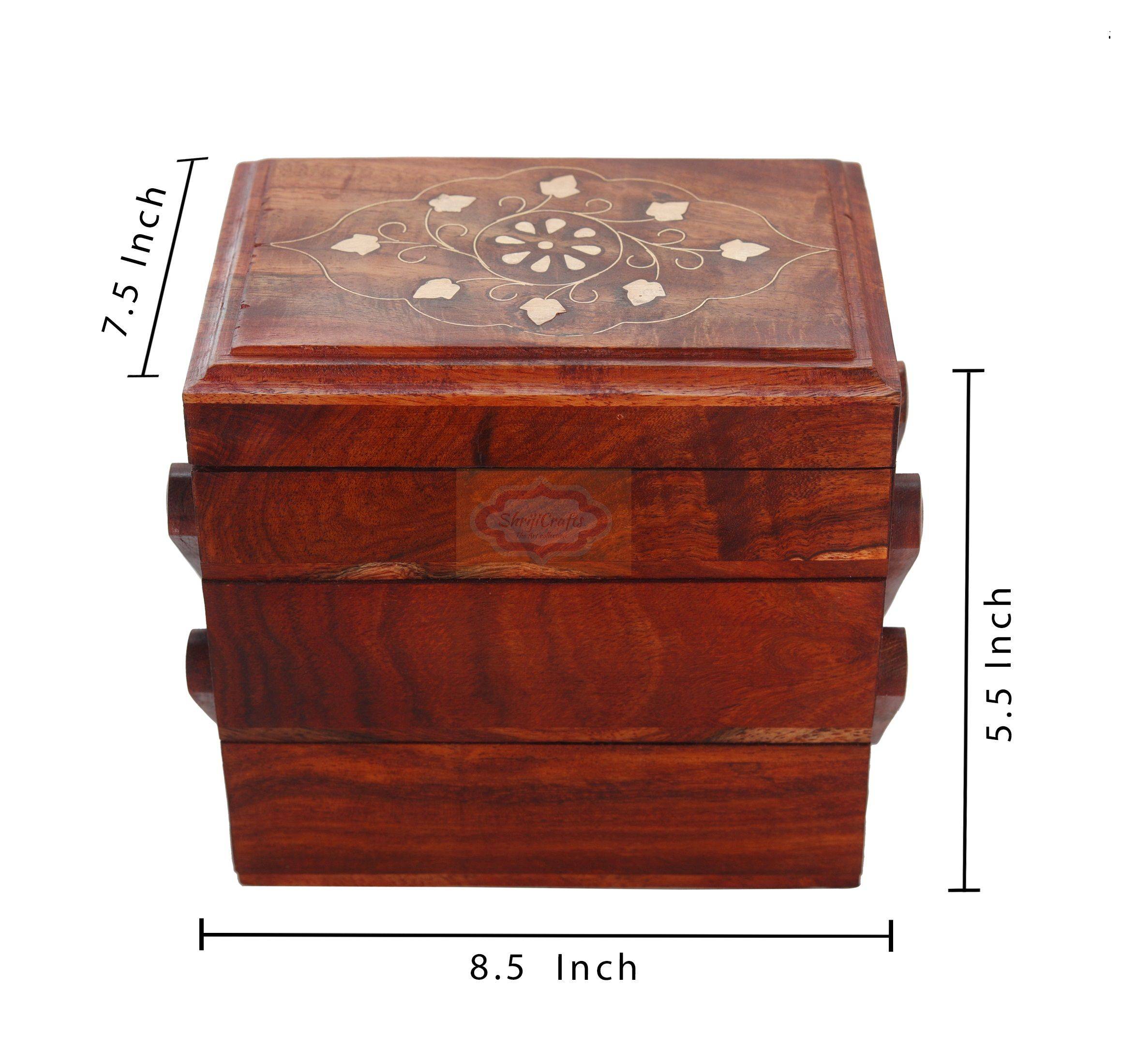 Handcrafted wooden jewellery box with an elegant design for stylish organization - View 5