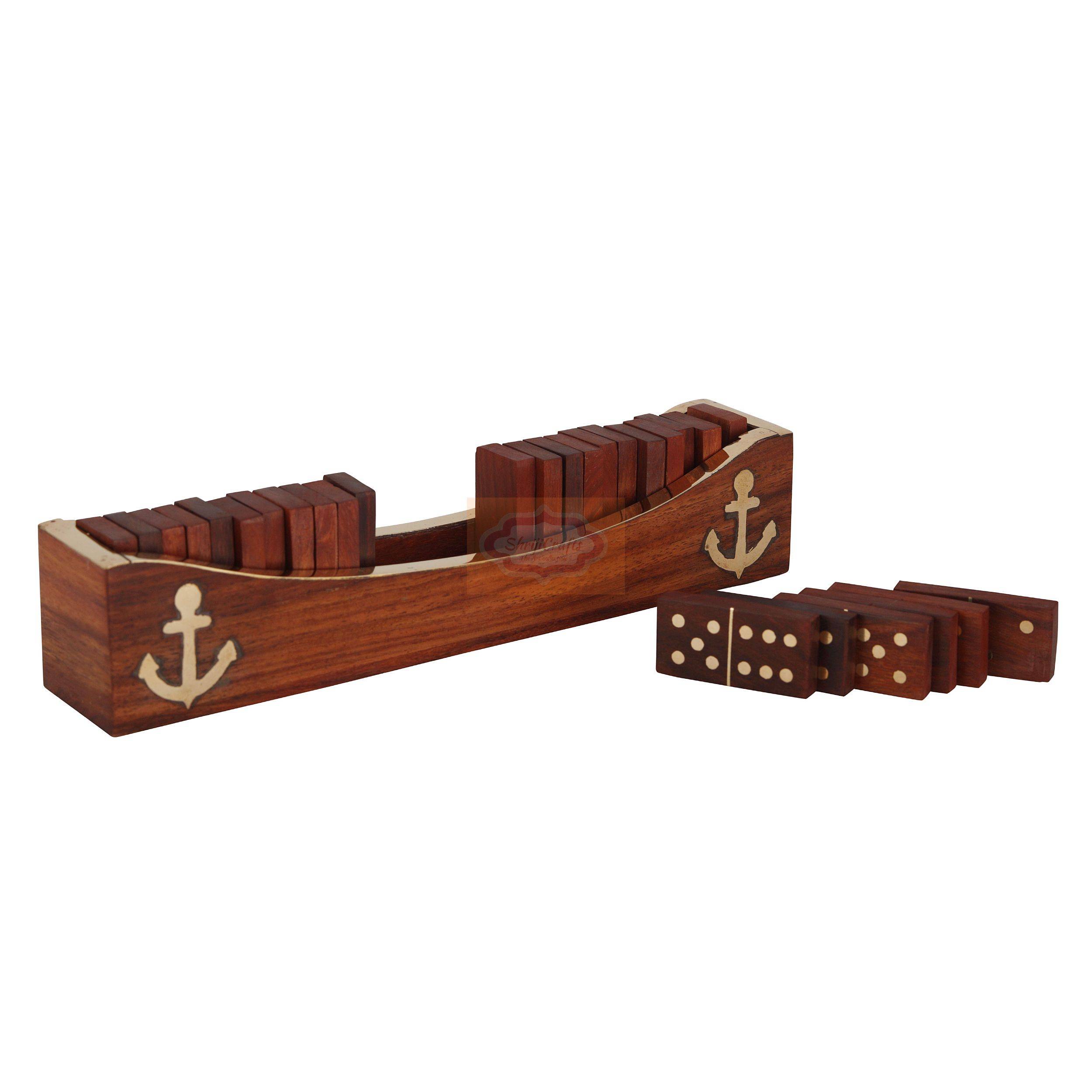 Handcrafted wooden organizer with an elegant nautical anchor design - View 3