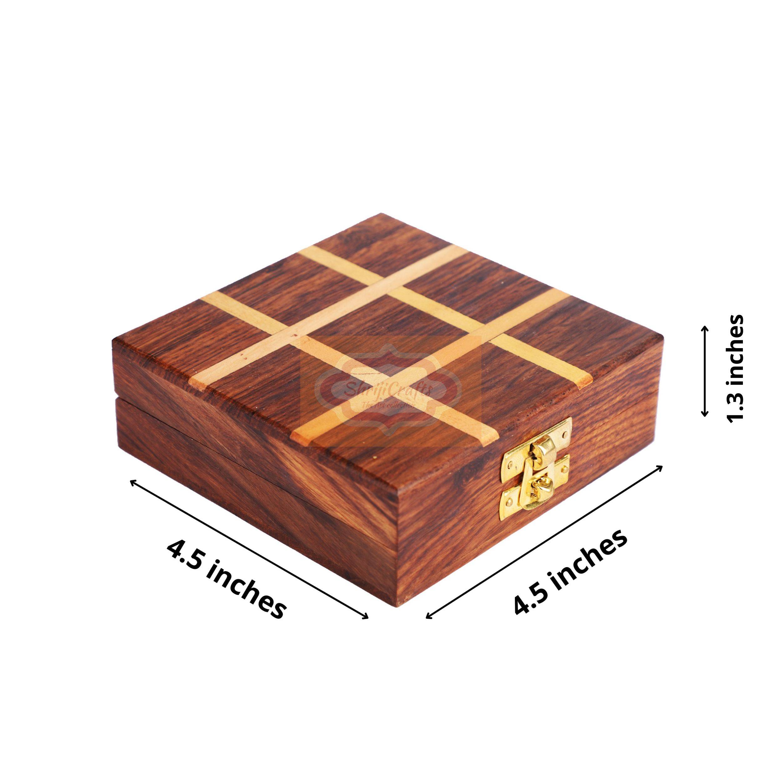 Handcrafted wooden Tic Tac Toe game with a built-in storage box - View 6