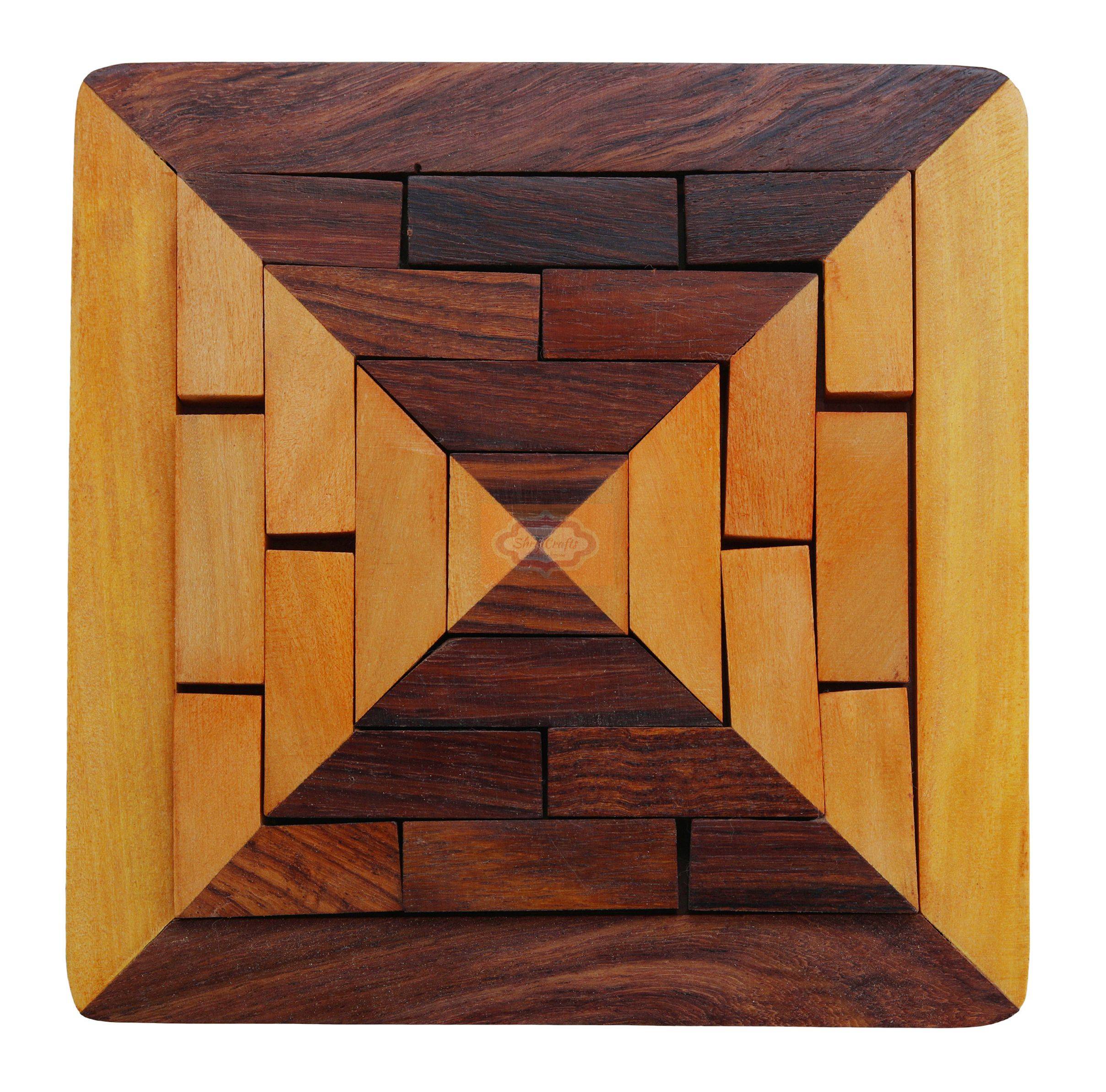 Wooden Square Block Puzzle Challenge your mind with a classic wooden square puzzle - View 3