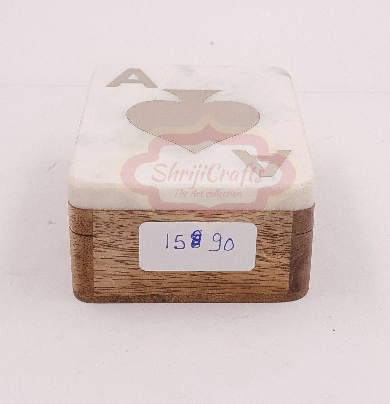 Handcrafted Marble & Wooden Card Box - View 6