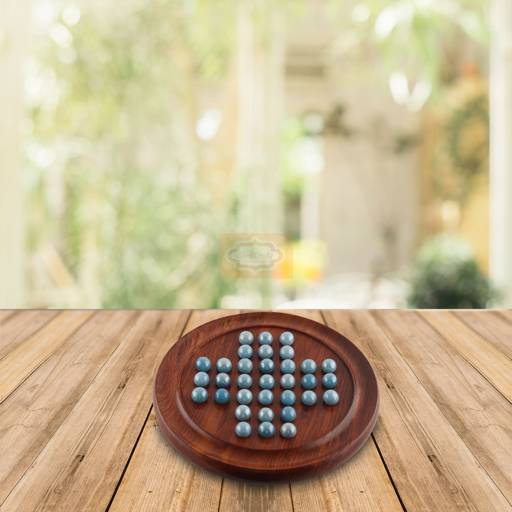 Handcrafted Wooden Brainvita Solitaire Board Game made from premium Sheesham wood