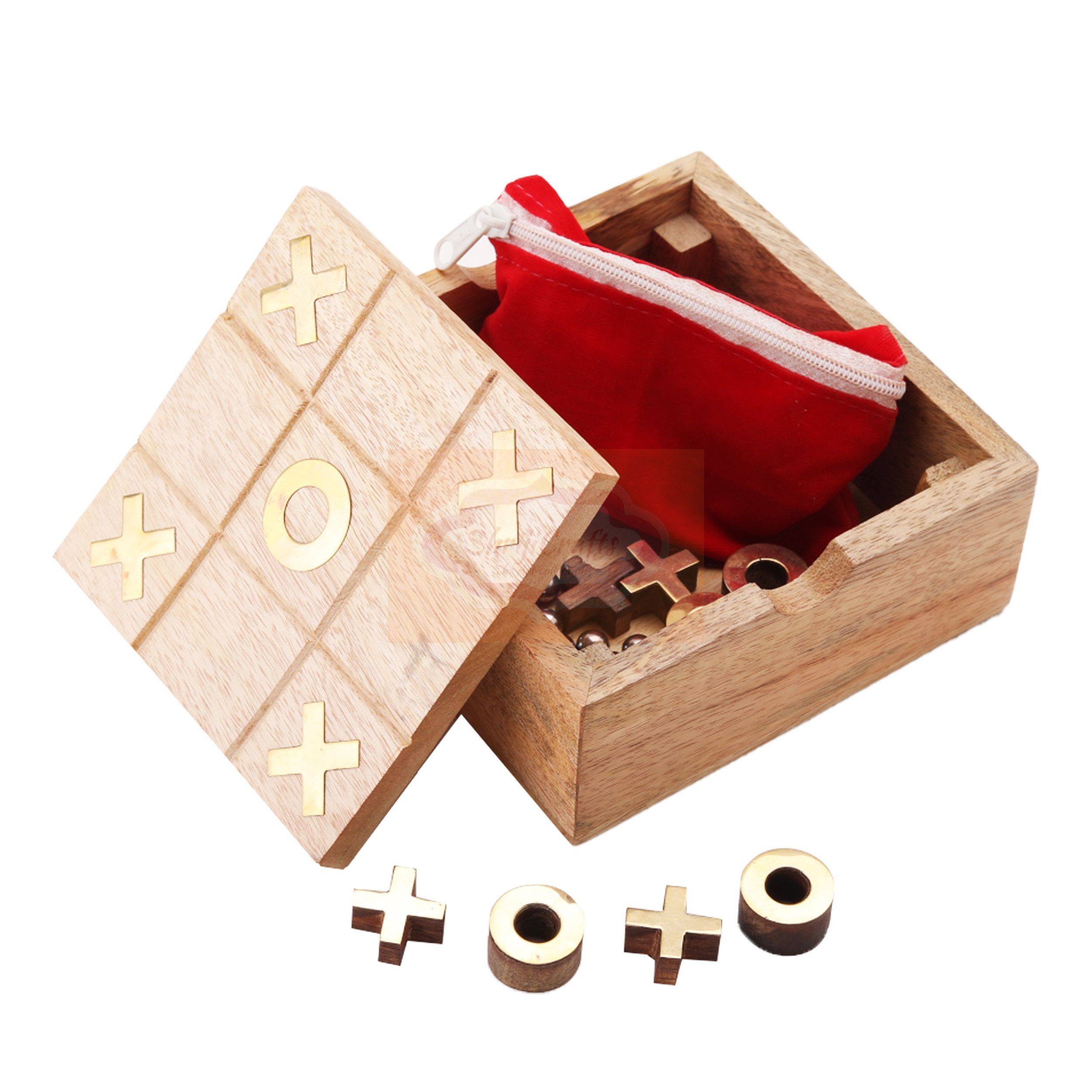 Wooden Tic Tac Toe & Brainvita Solitaire - View 5