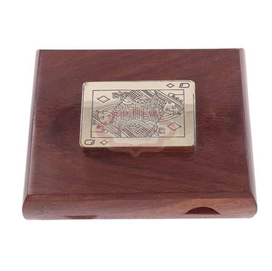 Handcrafted wooden playing card storage box for one standard deck of cards - View 4